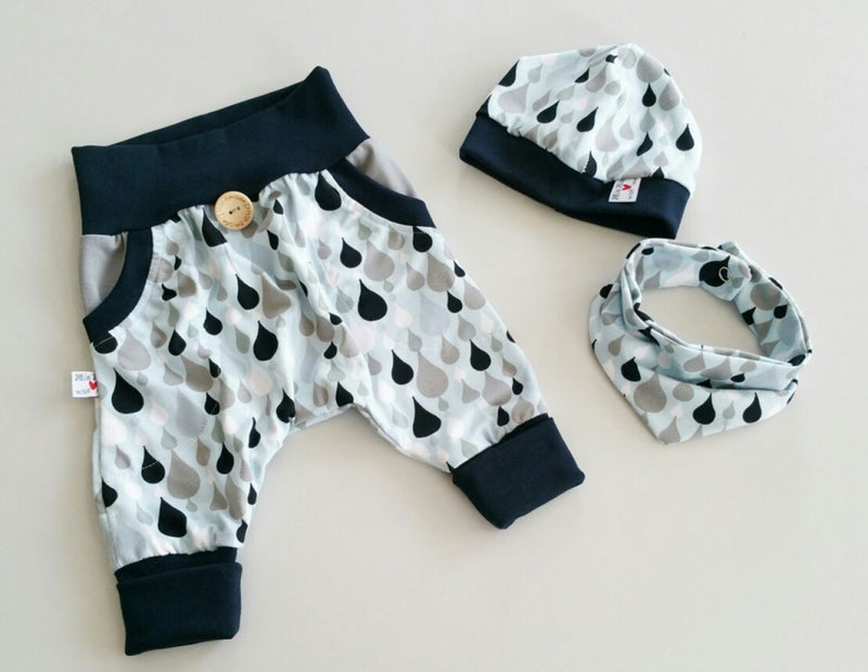 Atelier MiaMia Cool bloomers or baby set short and long drops blue black 54