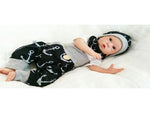 Atelier MiaMia Cool bloomers or baby set short and long black and white anchor 55