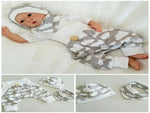 Atelier MiaMia Cool bloomers or baby set short and long Gray Clouds 56