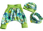 Atelier MiaMia Fantastici calzoncini o baby set elefanti corti e lunghi verde menta 57