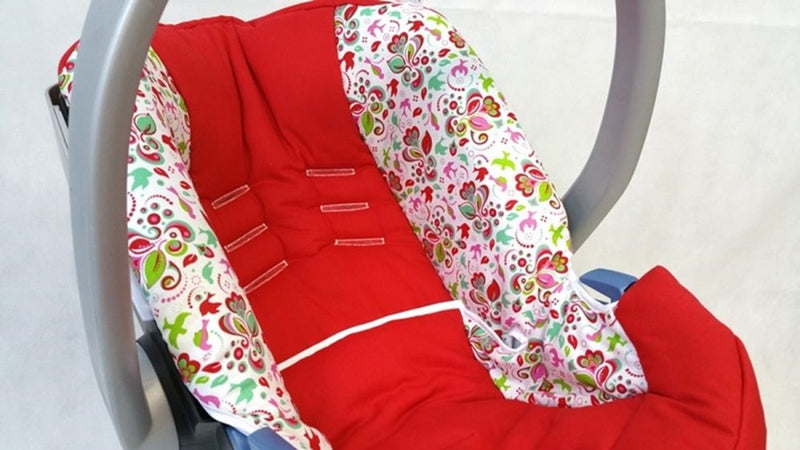 Atelier MiaMia Baby Car Seat Cover Cybex Aton Red Flowers CB59