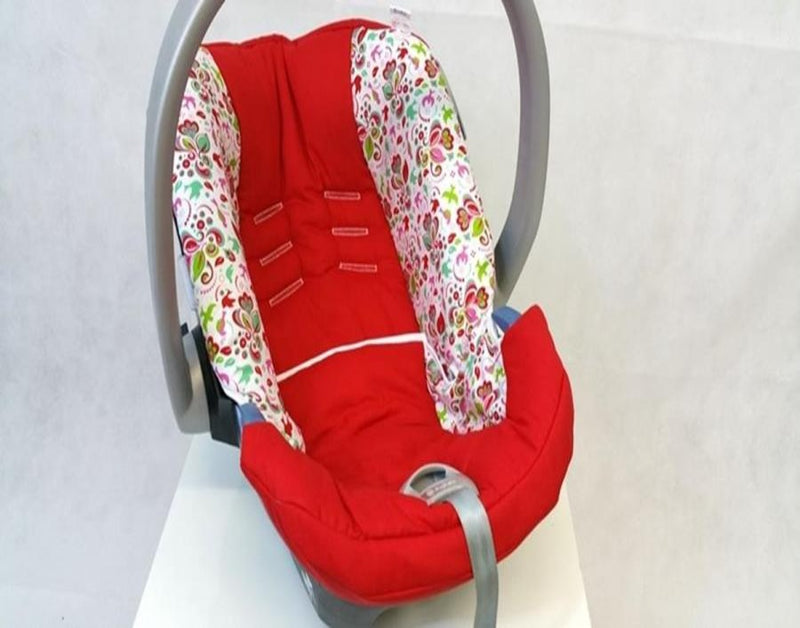 Babyschalen Bezug Cybex Aton Rot, Blumen CB59 von Atelier MiaMia