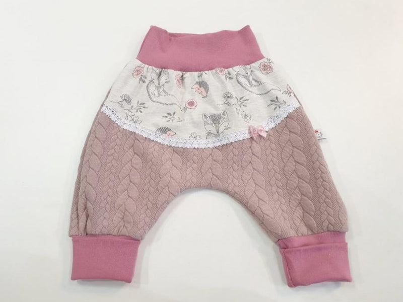 Sweetie Pumphose oder Babyset kurz und lang Fuchs und Igel Rosa Strick 5 von Atelier MiaMia