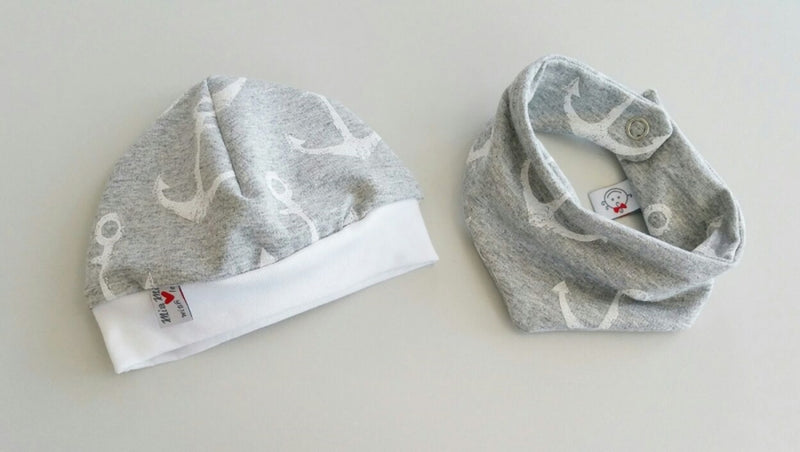 Beanie Set Mütze und Tuch Gau Weisse Anker Nr. 64 von Atelier MiaMia