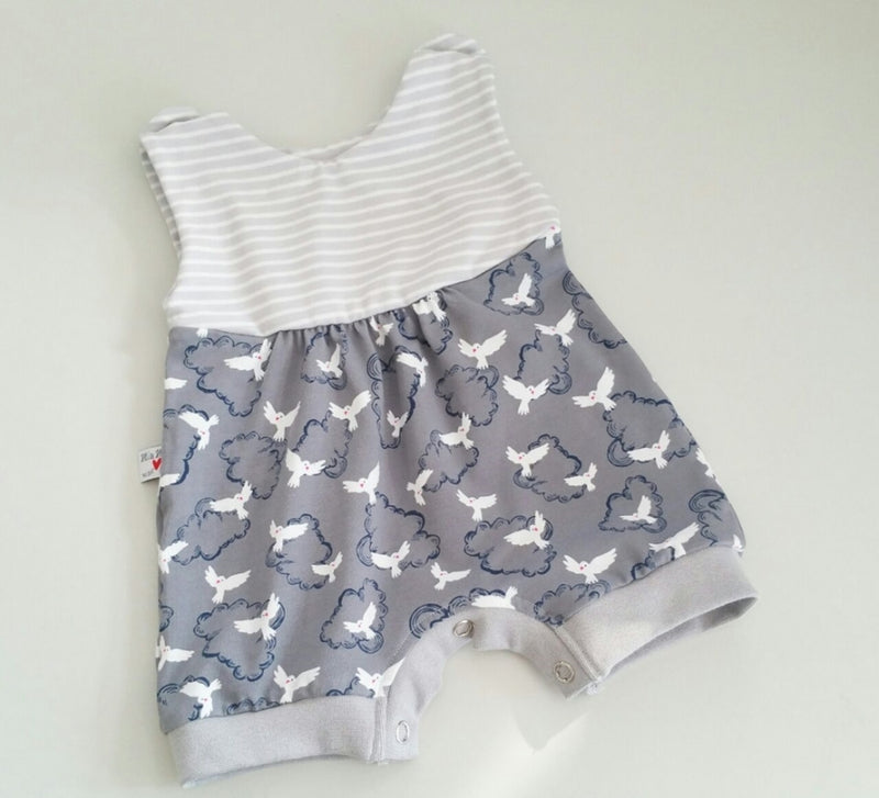 Atelier MiaMia romper short and long also as baby set white doves 66