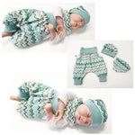 Atelier MiaMia Fantastici calzoncini o baby set corto e lungo zigzag mint 67