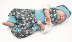 Coole Pumphose oder Babyset kurz und lang Rehe Grau Rauchblau 69 von Atelier MiaMia