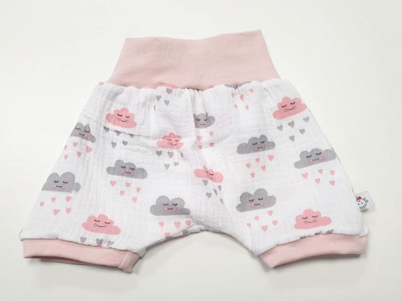 Atelier MiaMia short pants muslin Buxe Gr. 46-110 also as a set with hat and scarf clouds gray 6