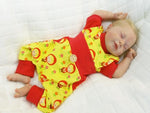 Atelier MiaMia Cool bloomers or baby set short and long Little Red Riding Hood Red Yellow 70