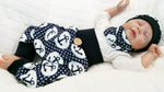 Atelier MiaMia Cool bloomers or baby set short and long anchor blue dots 71