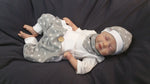Atelier MiaMia Cool bloomers or baby set short and long grey-white stars 76