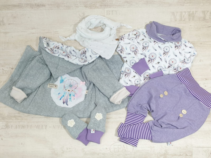 Atelier MiaMia Cool bloomers or baby set lilac 79