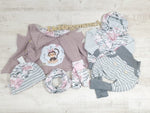 Coole Pumphose oder Babyset Gestreift Grau 80 von Atelier MiaMia