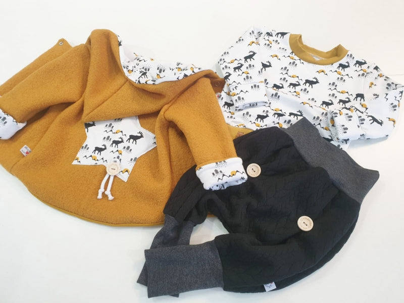 Coole Pumphose oder Babyset Schwarz Strick Zopfmuster 84 von Atelier MiaMia