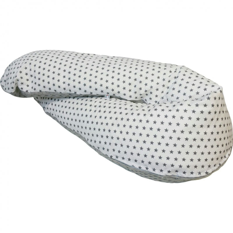 Atelier MiaMia nursing pillow or side sleeper pillow gray stars 86