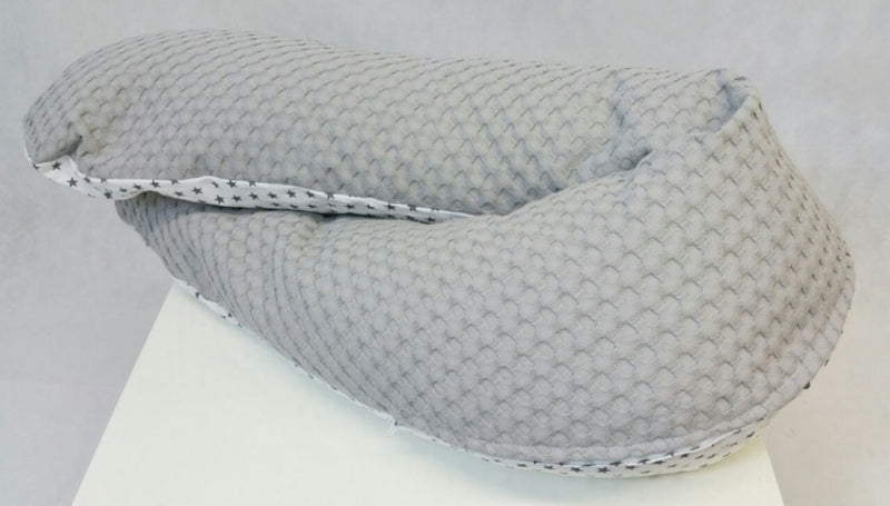 Atelier MiaMia nursing pillow or side sleeper pillow gray stars 86