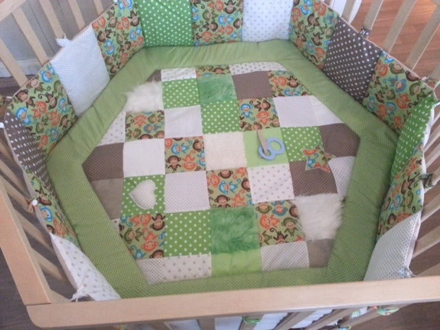 Atelier MiaMia Kuschel - box per coperte avventurose 6 scimmie angolari verdi punti 8