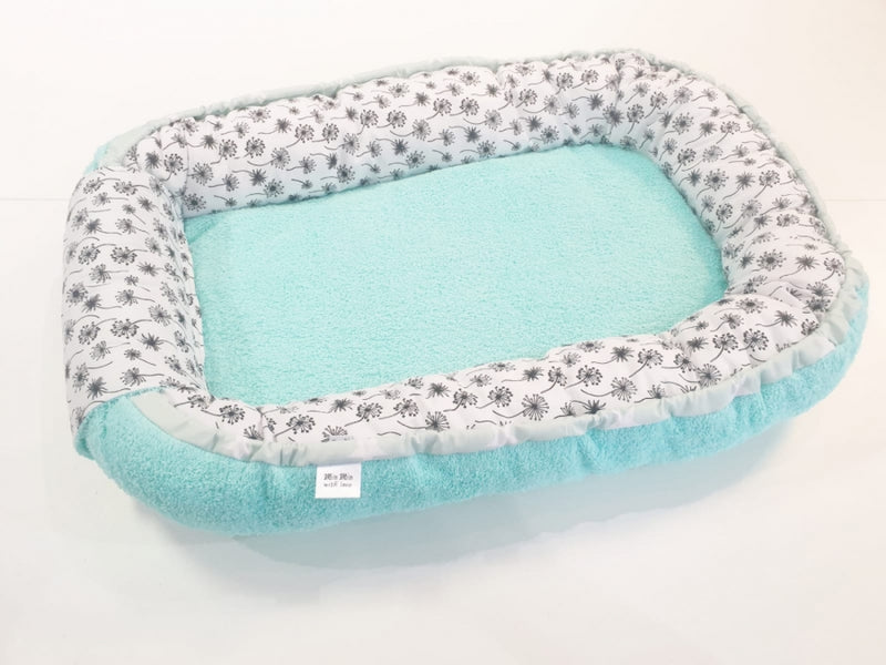 Atelier MiaMia Cocoon, Baby nest, Cot Limited Edition Light Blue Dandelion 9