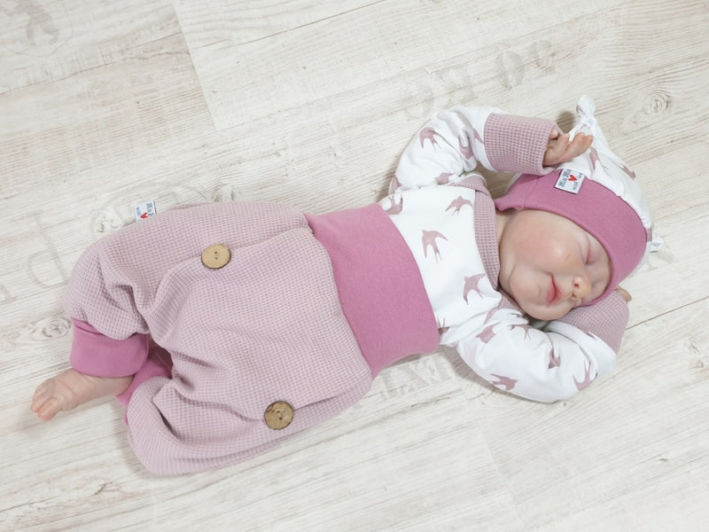 Coole Pumphose oder Babyset Waffeljersey Rosa 90 von Atelier MiaMia