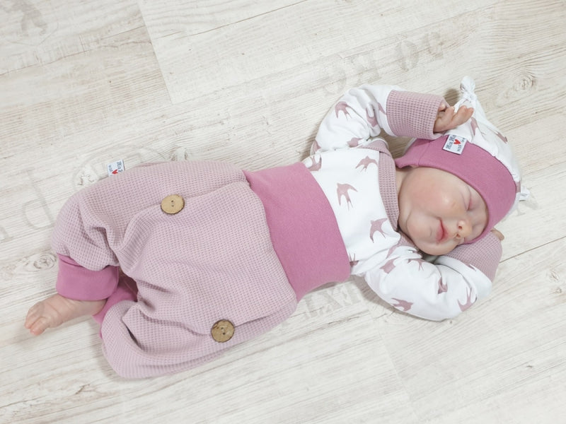 Atelier MiaMia Cool calzoncini o baby set waffle jersey rosa 90