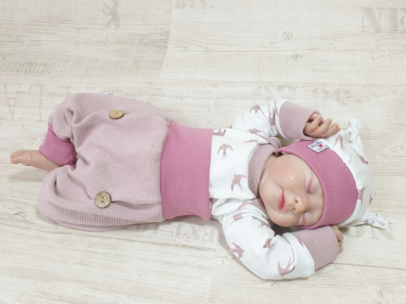 Atelier MiaMia Cool calzoncini o baby set waffle jersey rosa 90