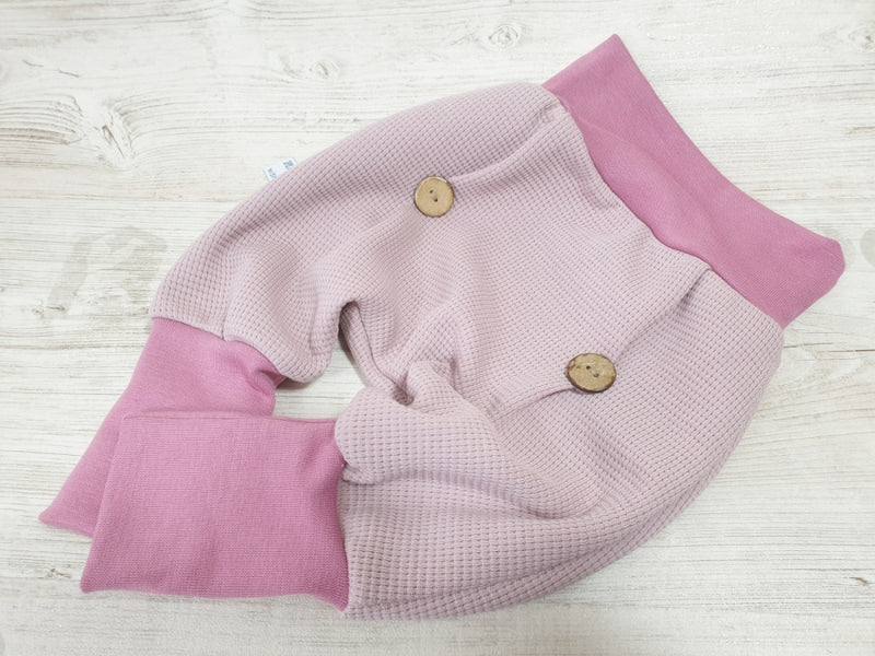 Coole Pumphose oder Babyset Waffeljersey Rosa 90 von Atelier MiaMia