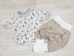 Atelier MiaMia Cool bloomers or baby set cable knit beige 91