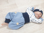 Atelier MiaMia Cool bloomers or baby set waffle jersey blue 95