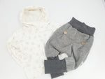 Atelier MiaMia Cool bloomers or baby set checked pattern gray 99
