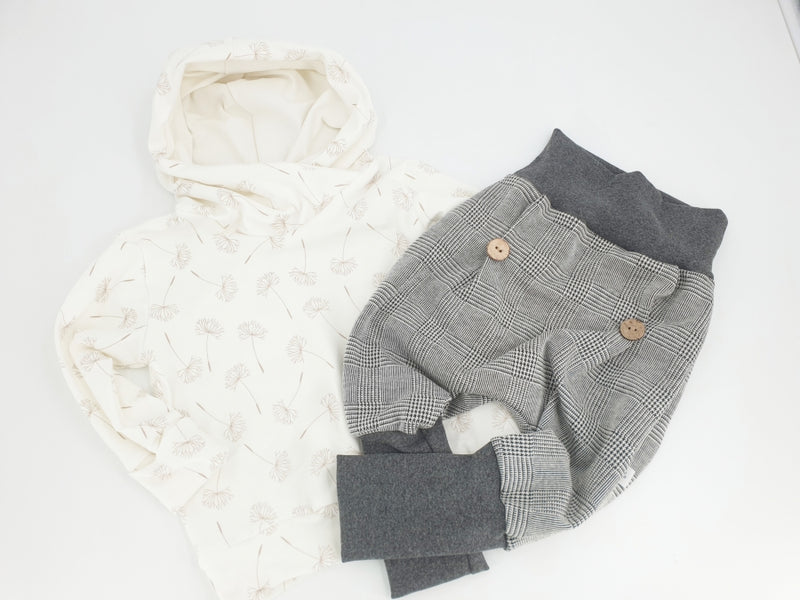 Coole Pumphose oder Babyset Karo Muster Grau 99 von Atelier MiaMia