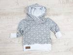 Atelier MiaMia - hoodie baby child from 44-122 short or long sleeve anchor white 276