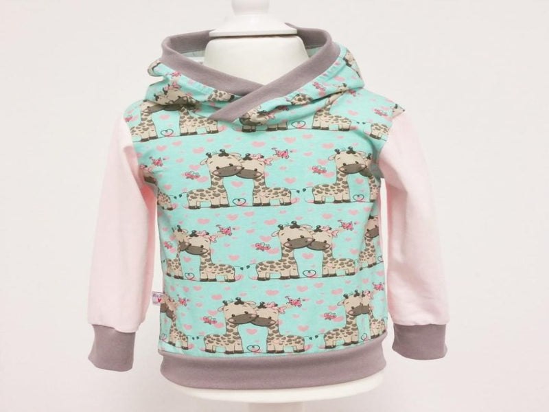 Kapuzenpullover Baby Kind ab 44-122 kurz oder langarm Giraffen 180 von Atelier MiaMia