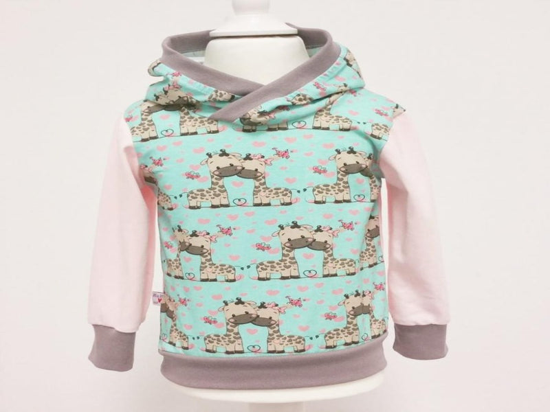 Atelier MiaMia - Hoodie baby child from 44-122 short or long sleeve giraffes 180