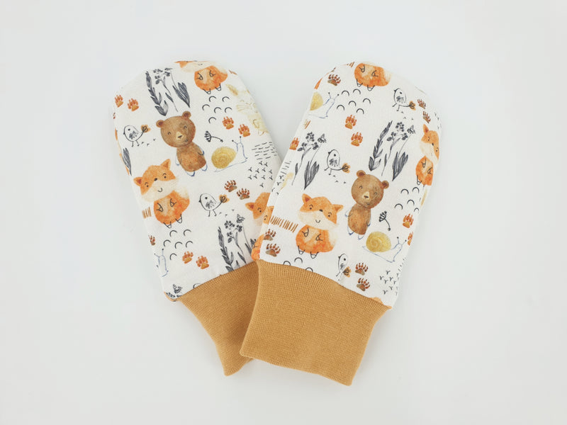 Atelier MiaMia baby mittens gloves baby up to 24 months No. 4 mustard bears
