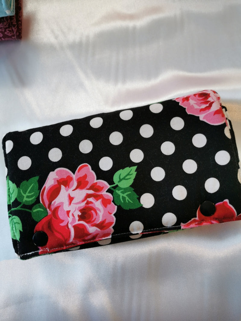 Atelier MiaMia Purse XL with buttons Black Dots Rose AVAILABLE NOW