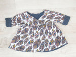 Atelier MiaMia - reversible jacket baby child size 50-140 designer jacket limited !! Blue feathers rope J10