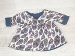 Atelier MiaMia - giacca reversibile bambino bambino taglia 50-140 giacca firmata limitata !! Corda di piume blu J10