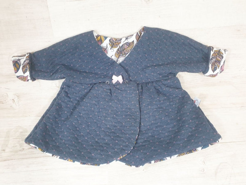 Wendejacke Baby Kind Größe 50-140 Designer Jacke Limitiert !! Blau Federn Strick J10 von Atelier MiaMia