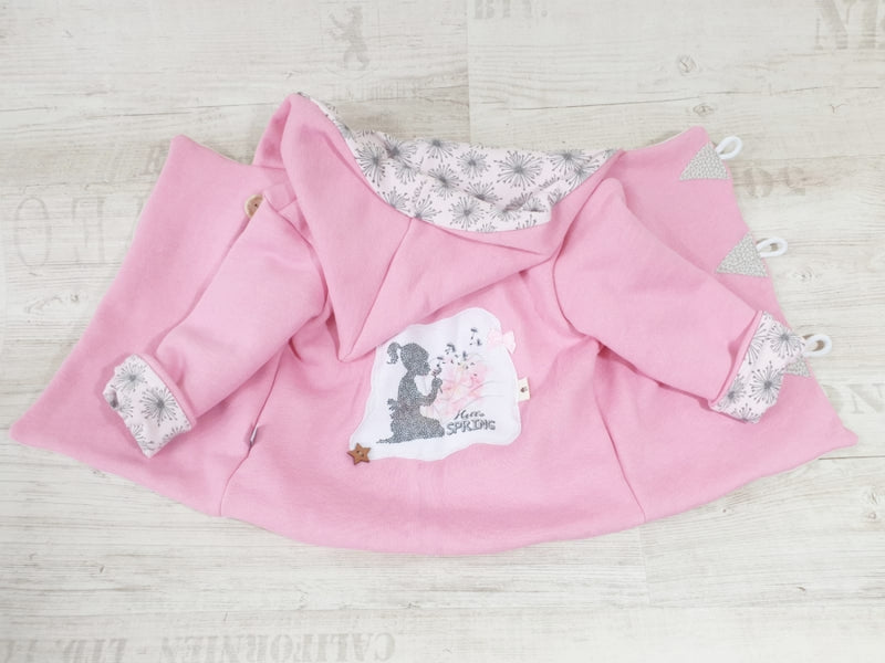 Kaputzenjacke Baby Kind Größe 50-140 Grobstrick Jacke Limitiert !! Grobstrick Pusteblume Rosa J18 von Atelier MiaMia