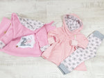 Atelier MiaMia - giacca con cappuccio bambino bambino taglia 50-140 giacca a maglia grossa limitata !! Maglia grossa tarassaco rosa J18