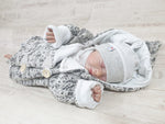 Atelier MiaMia - hooded jacket baby child size 50-140 !! Boncle knit Stracciatella J20