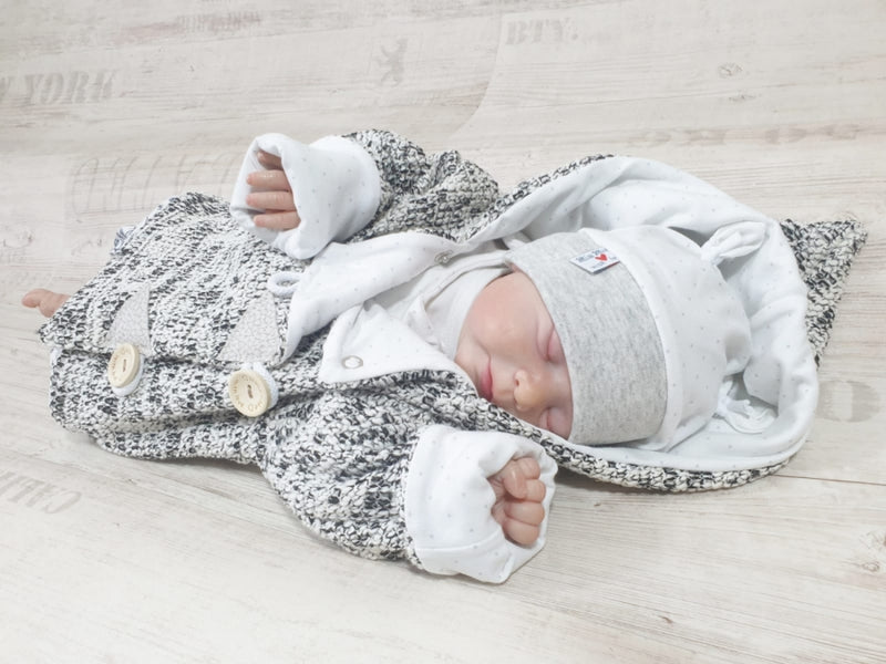 Kaputzenjacke Baby Kind Größe 50-140 !! Bonclestrick Stracciatella J20 von Atelier MiaMia