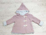 Atelier MiaMia - hooded jacket baby child size 50-140 coarse knit jacket limited !! Chunky knit dusky pink teddy J21