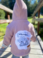 Kaputzenjacke Baby Kind Größe 50-140 Grobstrick Jacke Limitiert !! Grobstrick Altrosa Teddy J21 von Atelier MiaMia