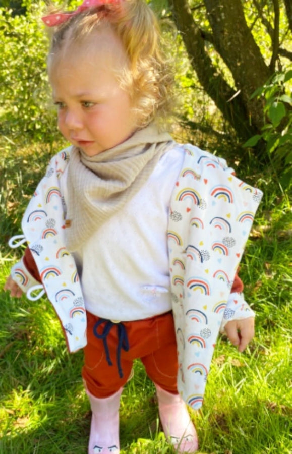 Atelier MiaMia - giacca con cappuccio bambino bambino taglia 50-140 giacca a maglia grossa limitata !! Volpe in terracotta a maglia grossa J23