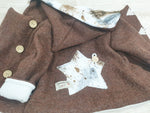 Atelier MiaMia - Walk - hooded jacket baby child size 50-140 jacket limited !! Walk jacket brown Klexe colorful J26