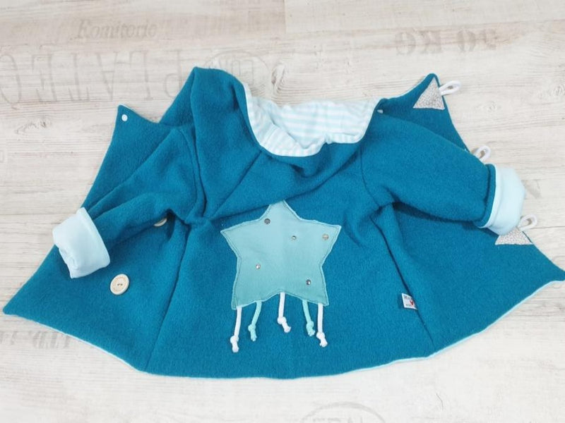 Walk - Kaputzenjacke Baby Kind Größe 50-140 Jacke Limitiert !! Walk -Jacke Aqua Blau Streifen J29 von Atelier MiaMia