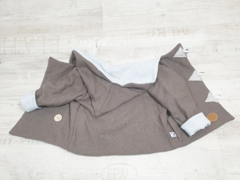 Atelier MiaMia - Walk - hooded jacket baby child size 50-140 jacket limited !! Walk Jacket Gray - Mud J33