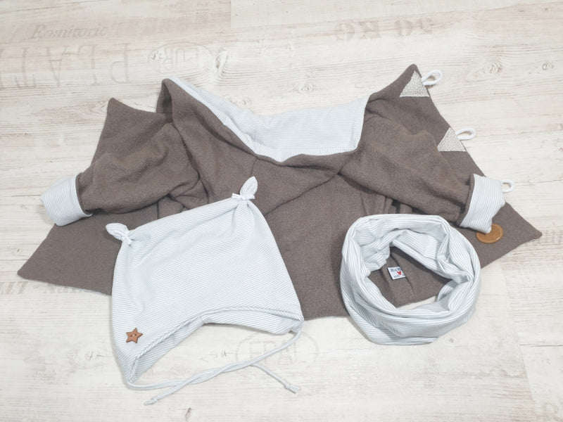 Atelier MiaMia - Walk - giacca con cappuccio bambino bambino taglia 50-140 giacca limitata !! Giacca Walk Grigio - Fango J33