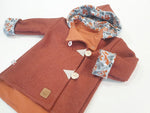 Atelier MiaMia - Walk - hooded jacket baby child size 50-140 jacket limited !! Walk jacket orange fox star J36